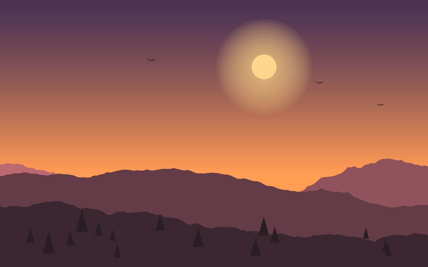 Ilustração de uma paisagem