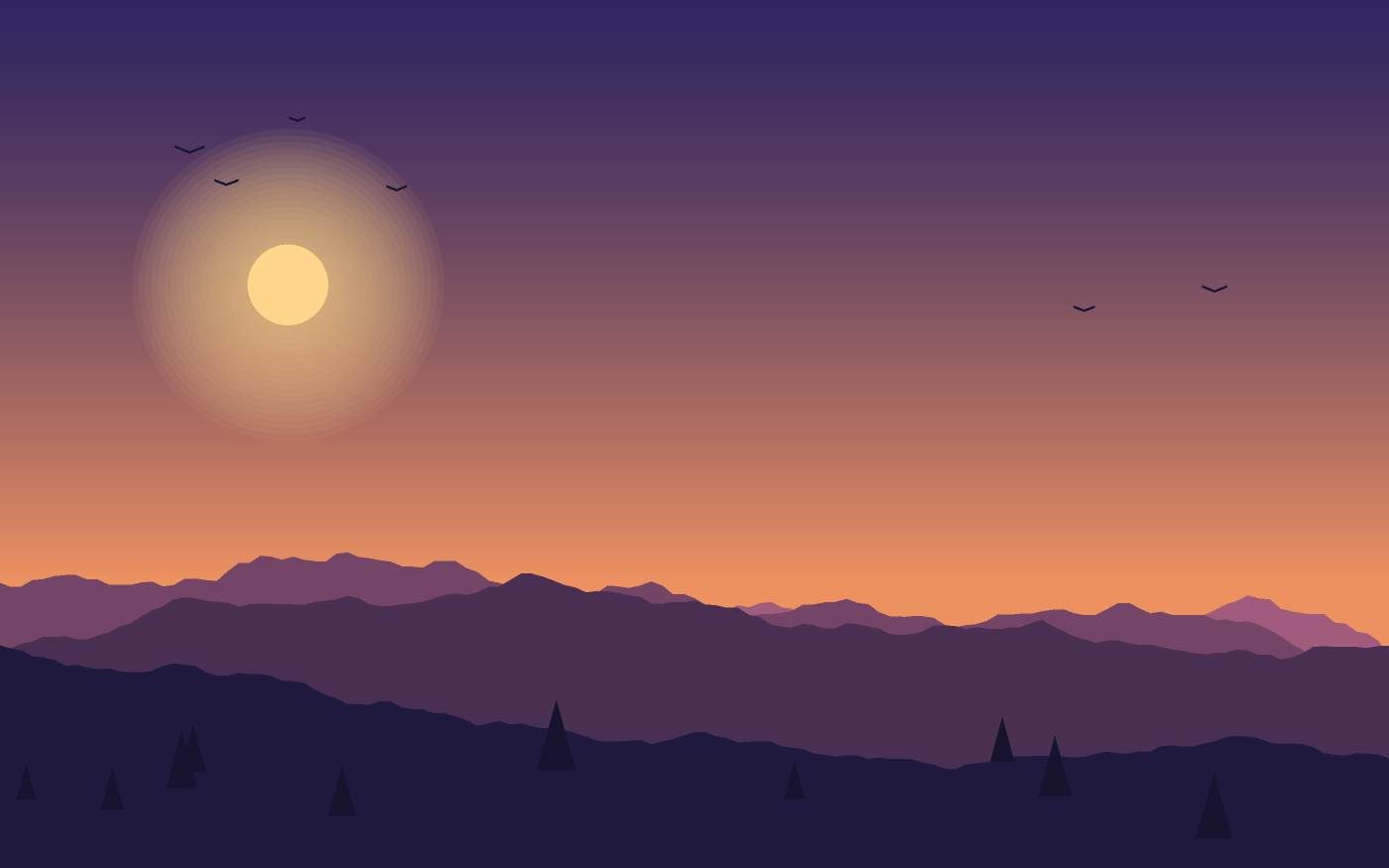 Ilustração de uma paisagem